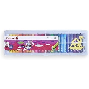 CAMLIN OIL PASTELS REUSEABLE PASTIC BOX PACK OF 25